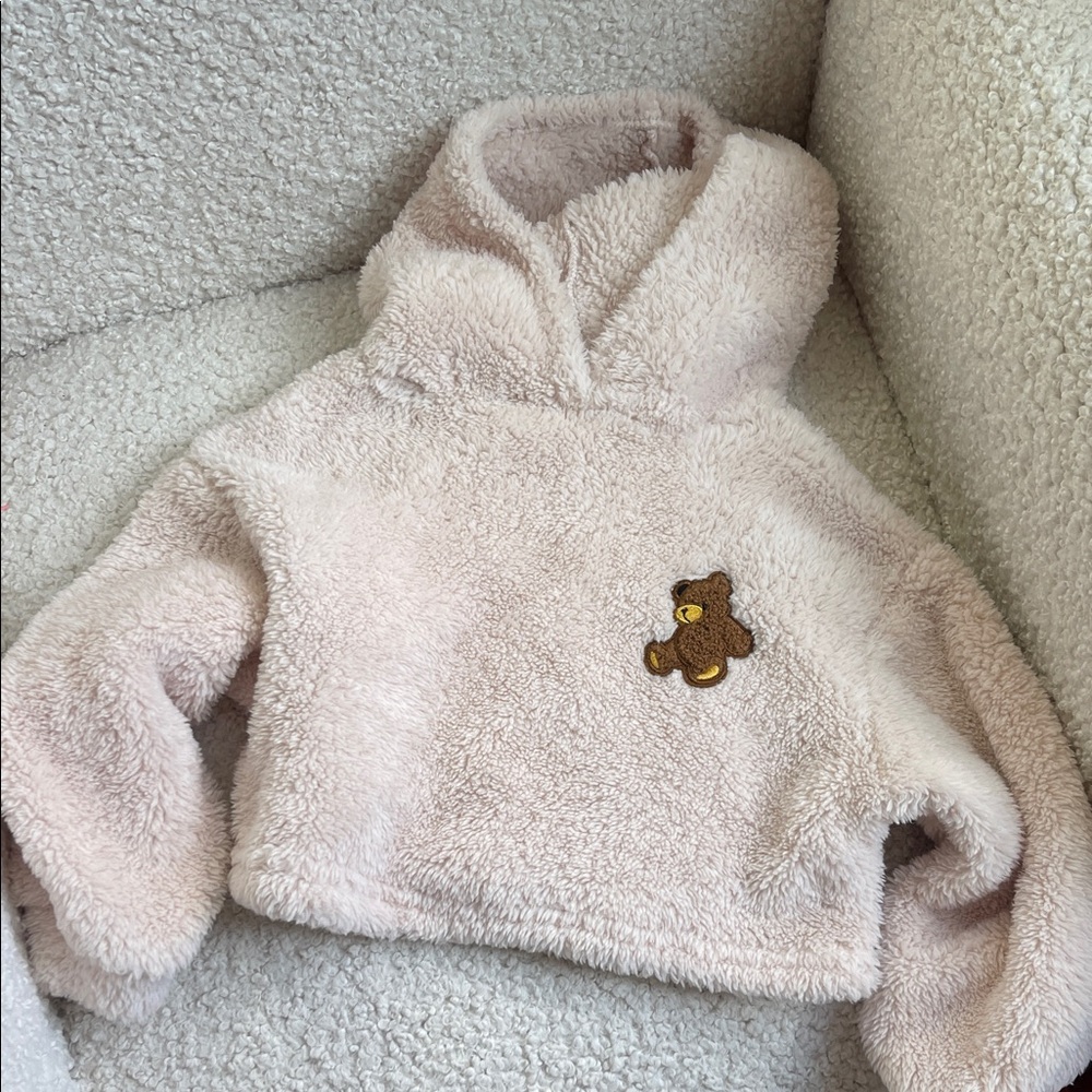 Cozy Crop Teddy Bear Fleece Hoodie